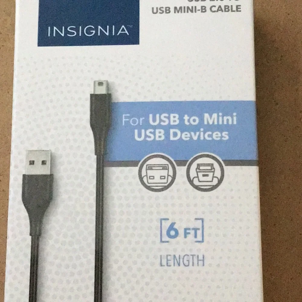 Insignia - USB 6’ Length Mini Cable Charger New in Box
